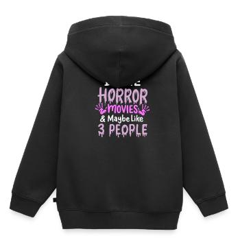 Ich Mag Horrorfilme - Kinder Premium Organic Hoodie - Schwarz - Hinten - AI Model Kid Male (0cm)