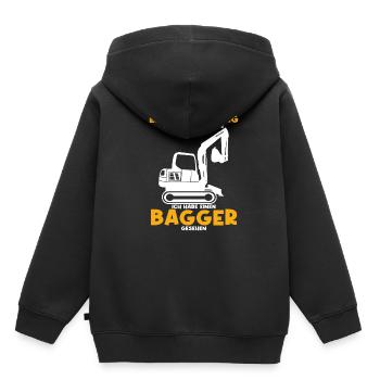 Entschuldigung das ich zu spät bin habe einen Bagg - Kinder Premium Organic Hoodie - Schwarz - Hinten - AI Model Kid Male (0cm)