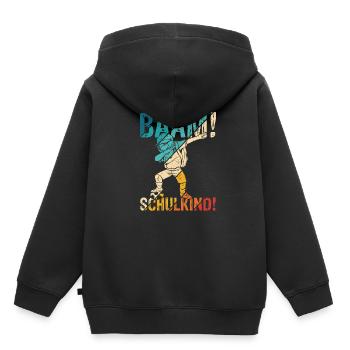BÄÄM SCHULKIND - Schulkind Geschenk für Einschulun - Kinder Premium Organic Hoodie - Schwarz - Hinten - AI Model Kid Male (0cm)