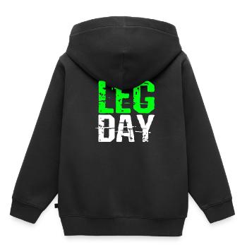 Leg Day Fitness Bodybuilding Gym Geschenk für Powe - Kinder Premium Organic Hoodie - Schwarz - Hinten - AI Model Kid Male (0cm)