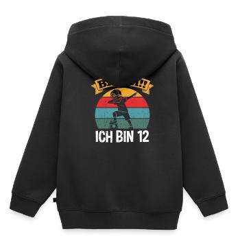 BÄÄM Ich bin 12 Dabbing Geburtstagsshirt 12 Jahre - Kinder Premium Organic Hoodie - Schwarz - Hinten - AI Model Kid Male (0cm)