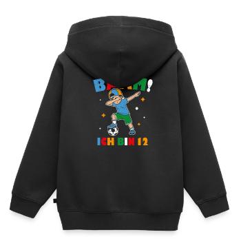 BÄÄM Ich bin 12 Dabbing Geburtstagsshirt 12 Jahre - Kinder Premium Organic Hoodie - Schwarz - Hinten - AI Model Kid Male (0cm)