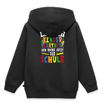 Schulkind Bye Bye Kindergarten Schule Spruch Schul - Kinder Premium Organic Hoodie - Schwarz - Hinten - AI Model Kid Male (0cm)