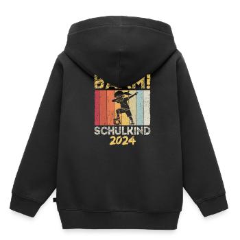 BÄÄM SCHULKIND 2024- Schulkind Geschenk für Einsch - Kinder Premium Organic Hoodie - Schwarz - Hinten - AI Model Kid Male (0cm)