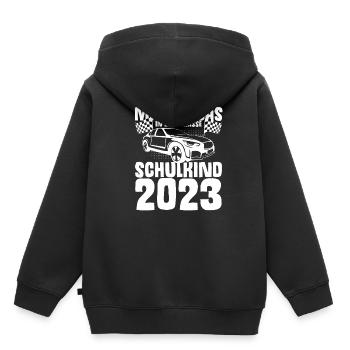 Mit Vollgas in die 1. Klasse, Schulkind 2023 - - Kinder Premium Organic Hoodie - Schwarz - Hinten - AI Model Kid Male (0cm)