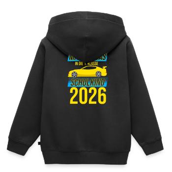 Mit Vollgas in die 1. Klasse, Schulkind 2026 - - Kinder Premium Organic Hoodie - Schwarz - Hinten - AI Model Kid Male (0cm)