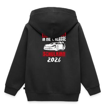 Mit Vollgas in die 1. Klasse, Schulkind 2026 - - Kinder Premium Organic Hoodie - Schwarz - Hinten - AI Model Kid Male (0cm)