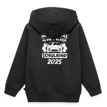 Mit Vollgas in die 1. Klasse, Schulkind 2025 - - Kinder Premium Organic Hoodie - Schwarz - Hinten - AI Model Kid Male (0cm)