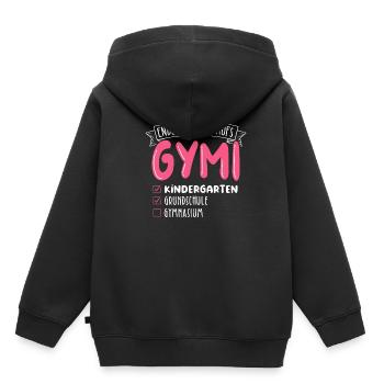 Endlich gehts auf Gymi - Schulkind Geschenk Gymnas - Kinder Premium Organic Hoodie - Schwarz - Hinten - AI Model Kid Male (0cm)