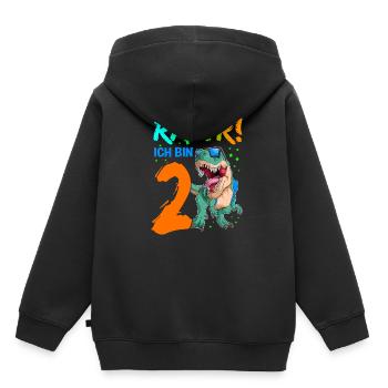 Dino Dinosaurier Geschenkidee Geburtstag T-Rex Din - Kinder Premium Organic Hoodie - Schwarz - Hinten - AI Model Kid Male (0cm)