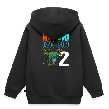 Dino Dinosaurier Geschenkidee Geburtstag T-Rex Din - Kinder Premium Organic Hoodie - Schwarz - Hinten - AI Model Kid Male (0cm)