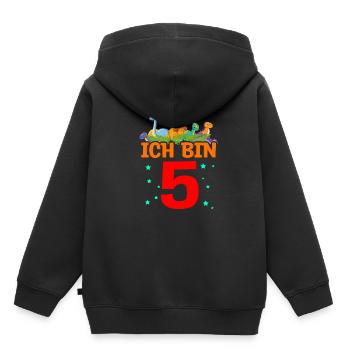 Geschenk Geburtstagskind T-Rex Dinosauriermotiv Di - Kinder Premium Organic Hoodie - Schwarz - Hinten - AI Model Kid Male (0cm)