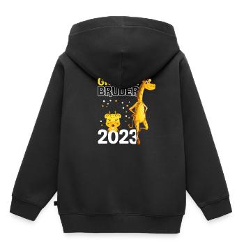Familie Verkündung Schwangerschaft Überraschung Br - Kinder Premium Organic Hoodie - Schwarz - Hinten - AI Model Kid Male (0cm)