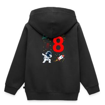 Astronaut Weltall Dabbing Motiv Planet Raktete 8. - Kinder Premium Organic Hoodie - Schwarz - Hinten - AI Model Kid Male (0cm)
