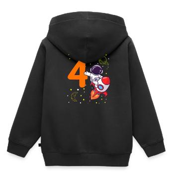 Astronaut Weltall Dabbing Motiv Planet Raktete 4. - Kinder Premium Organic Hoodie - Schwarz - Hinten - AI Model Kid Male (0cm)