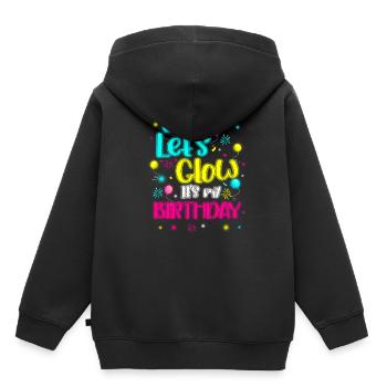 Let's Glow It's My Birthday Mom Outfit Designated - Kinder Premium Organic Hoodie - Schwarz - Hinten - AI Model Kid Male (0cm)