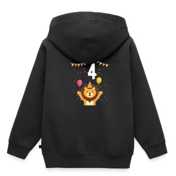4th Birthday Children's Birthday Kindergarten Tierfa - Kids Premium Organic Hoodie - black - Back - AI Model Kid Male (0cm)
