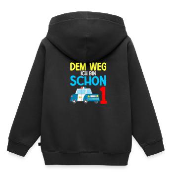1. Geburtstag Kindergeburtstag Party Kindergarten - Kinder Premium Organic Hoodie - Schwarz - Hinten - AI Model Kid Male (0cm)