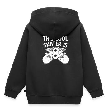 This Cool Skater is 8 Skateboard Longboard Stunts - Kids Premium Organic Hoodie - black - Back - AI Model Kid Male (0cm)