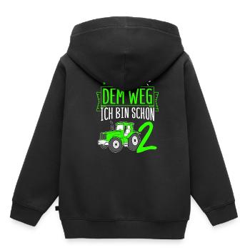 Aus Dem Weg Ich Bin Schon 2 Traktor Geburstag Gesc - Kinder Premium Organic Hoodie - Schwarz - Hinten - AI Model Kid Male (0cm)