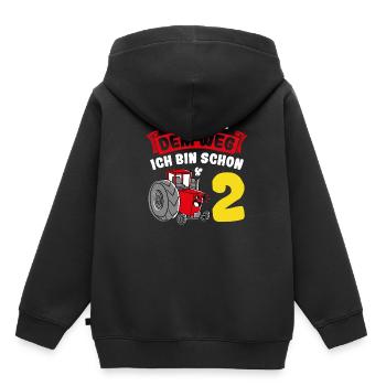 Aus Dem Weg Ich Bin Schon 2 Traktor Geburstag Gesc - Kinder Premium Organic Hoodie - Schwarz - Hinten - AI Model Kid Male (0cm)
