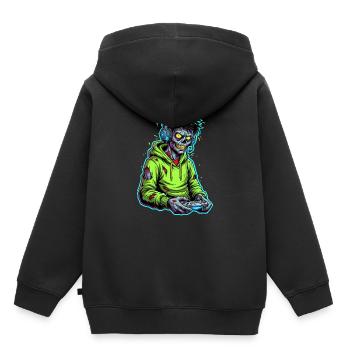 Zombie Gamer – Hirn braucht Pause! - Kinder Premium Organic Hoodie - Schwarz - Hinten - AI Model Kid Male (0cm)