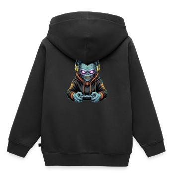 Zombie Zocker Power: Level Up mit Untoten! - Kinder Premium Organic Hoodie - Schwarz - Hinten - AI Model Kid Male (0cm)