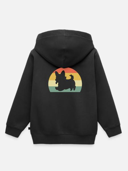 Corgi - Kinder Premium Organic Hoodie - Schwarz
