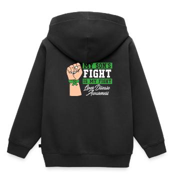 Maladie du foie - Sweat Premium à capuche enfant bio - noir - Dos - AI Model Kid Male (0cm)