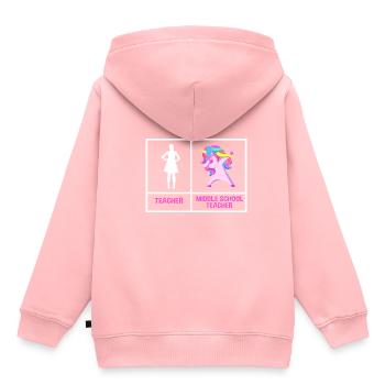 Middle School Teachers - Kids Premium Organic Hoodie - rose - Back - AI Model Kid Female (0cm)