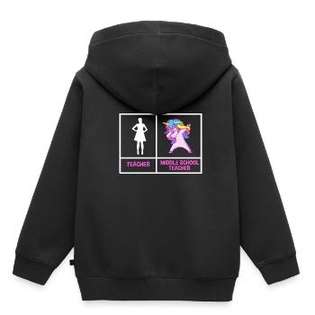 Enseignants de collège - Sweat Premium à capuche enfant bio - noir - Dos - AI Model Kid Male (0cm)