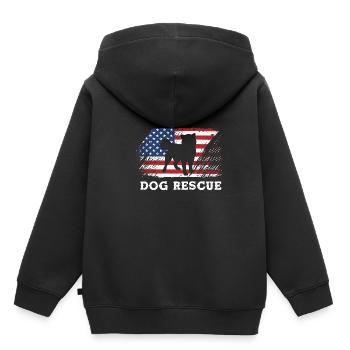 Sauvetage canin Droits des animaux Refuge pour animaux de sauvetage des animaux - Sweat Premium à capuche enfant bio - noir - Dos - AI Model Kid Male (0cm)