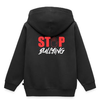 Mobbing Stop - Kinder Premium Organic Hoodie - Schwarz - Hinten - AI Model Kid Male (0cm)