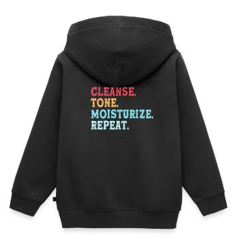 Maquillage esthéticienne - Sweat Premium à capuche enfant bio - noir - Dos - AI Model Kid Male (0cm)