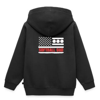 Softball Softball-Spieler Vater Vatertag Papa - Kinder Premium Organic Hoodie - Schwarz - Hinten - AI Model Kid Male (0cm)