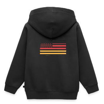 Amerikanisch Deutsch - Kinder Premium Organic Hoodie - Schwarz - Hinten - AI Model Kid Male (0cm)