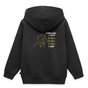 Valse Danse de couple - Sweat Premium à capuche enfant bio - noir - Dos - AI Model Kid Male (0cm)