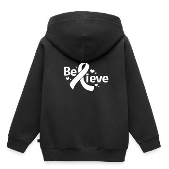 Lung cancer - Kids Premium Organic Hoodie - black - Back - AI Model Kid Male (0cm)