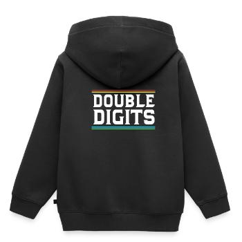 25e anniversaire Dix ans de naissance Date de naissance - Sweat Premium à capuche enfant bio - noir - Dos - AI Model Kid Male (0cm)