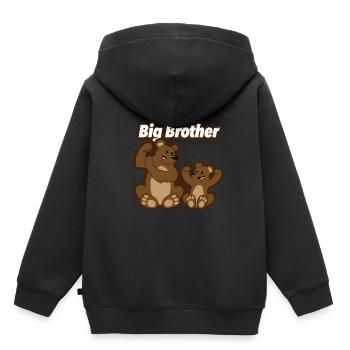 Frères d'ours - grand frère - Sweat Premium à capuche enfant bio - noir - Dos - AI Model Kid Male (0cm)