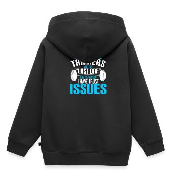 Gym - Personal trainers who say last one are the - Kinder Premium Organic Hoodie - Schwarz - Hinten - AI Model Kid Male (0cm)