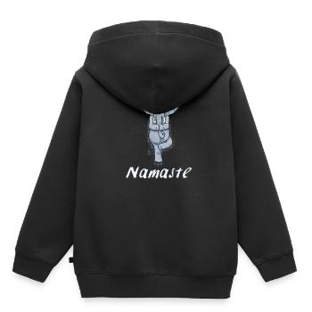 Yoga Elefant Namaste Indien Meditation Geschenk - Kinder Premium Organic Hoodie - Schwarz - Hinten - AI Model Kid Male (0cm)