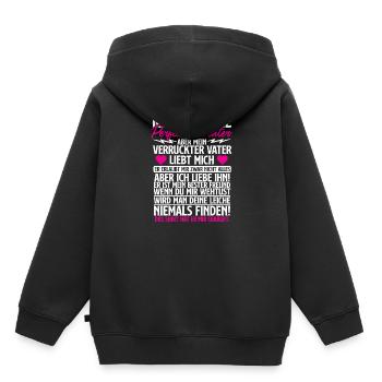 Ich bin keine perfekte Tochter - Kinder Premium Organic Hoodie - Schwarz - Hinten - AI Model Kid Male (0cm)