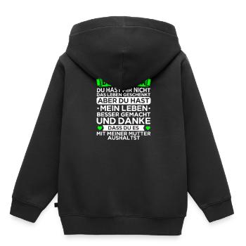 Bonus Papa - Kinder Premium Organic Hoodie - Schwarz - Hinten - AI Model Kid Male (0cm)