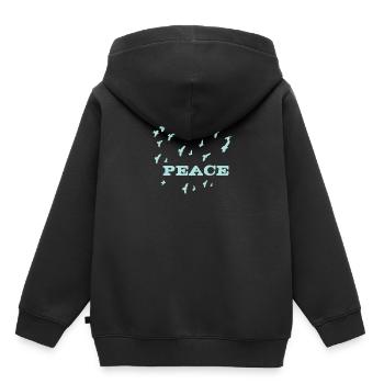 Peace - Kinder Premium Organic Hoodie - Schwarz - Hinten - AI Model Kid Male (0cm)