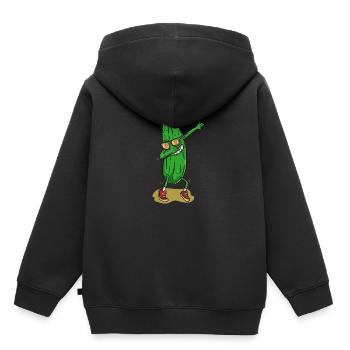 Lustige tanzende Gurke - Kinder Premium Organic Hoodie - Schwarz - Hinten - AI Model Kid Male (0cm)