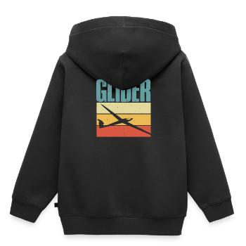 Segelflugzeug - Kinder Premium Organic Hoodie - Schwarz - Hinten - AI Model Kid Male (0cm)