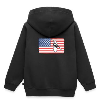 Kajak Kajakfahren - Kinder Premium Organic Hoodie - Schwarz - Hinten - AI Model Kid Male (0cm)