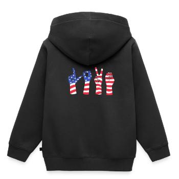 Gebärdensprache Gebärde ASL gehörlos - Kinder Premium Organic Hoodie - Schwarz - Hinten - AI Model Kid Male (0cm)