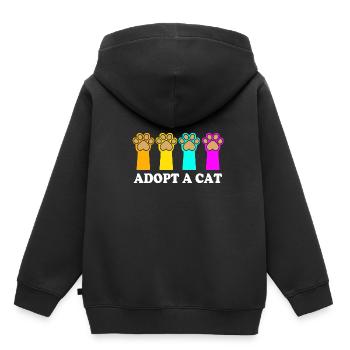 Sauvetage des animaux Droits des animaux Refuge pour animaux de sauvetage des animaux - Sweat Premium à capuche enfant bio - noir - Dos - AI Model Kid Male (0cm)